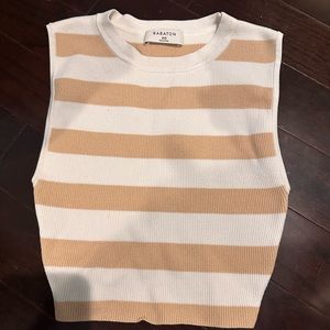Striped Neutral Aritzia Top